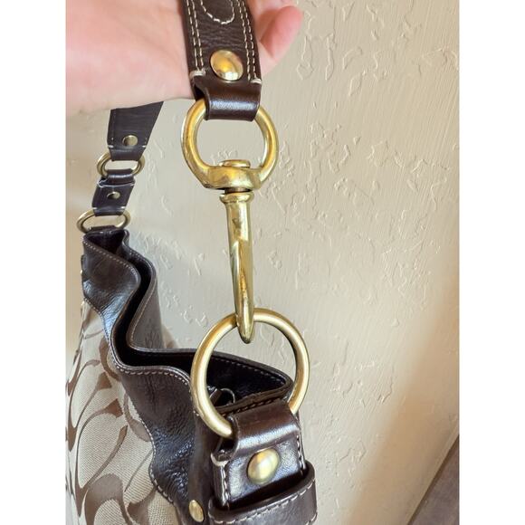 Vintage Coach Zoe Hobo Bag with Box/Dust Bag Brown Leather Chunky Brass Hardware - Picture 13 of 16